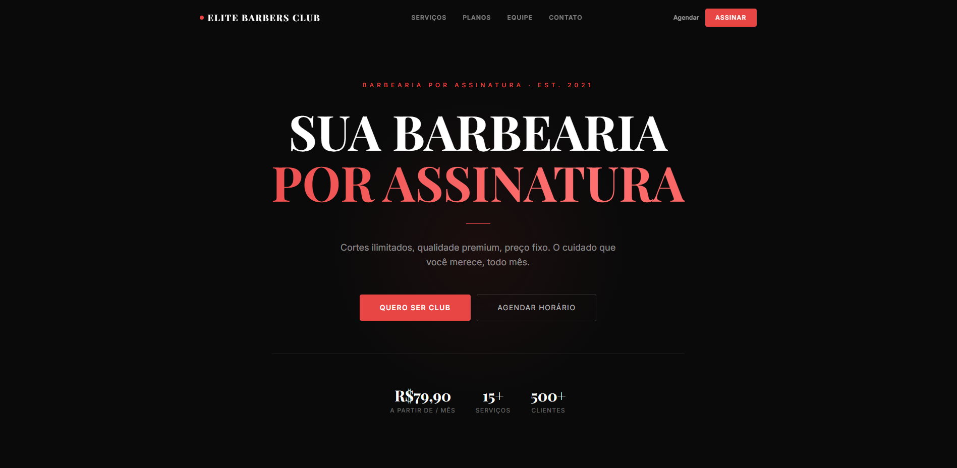 Barbearia por Assinatura — Elite Barbers Club