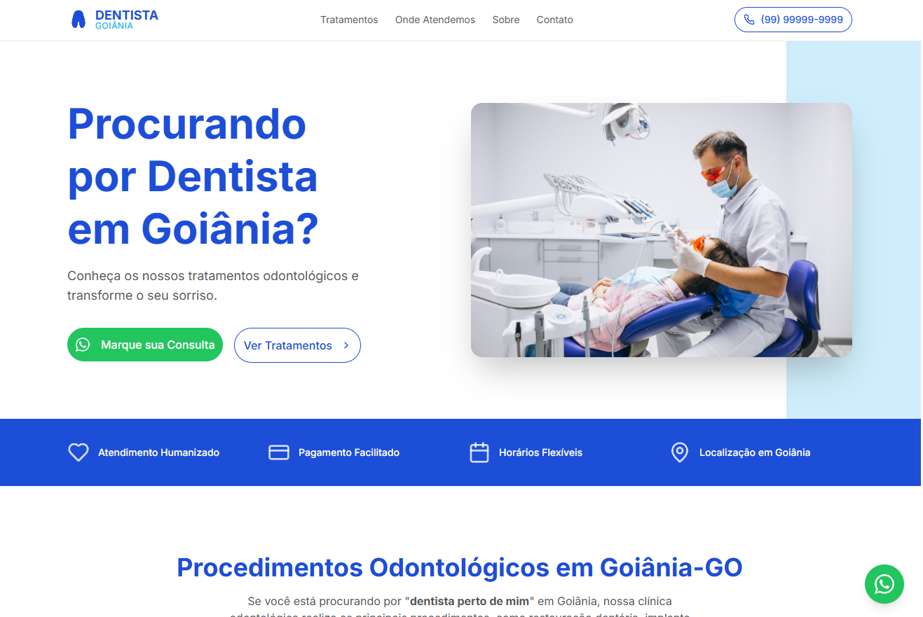 Landing Page profissional para Dentista